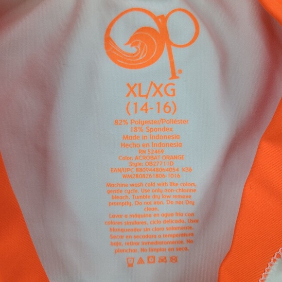 Ocean Pacific OP T-Shirt Boys XL (14-16) White Orange Surf Surfing Short Sleeve - Picture 5 of 11